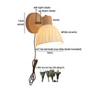Axyaa Ceramic Wood LED Wall Light Interior Fixture for Living Room Kitchen