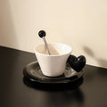 Axyaa Heart Design Ceramic Coffee Cup Set with Saucer & Spoon
