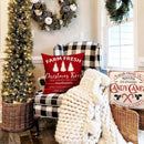 Axyaa Christmas Pillowcase Zipper Closing Sofa Cushion Cover Home Decoration Gift