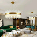 Axyaa Crystal Round Chandelier for Living Room, Bedroom, Dining Room