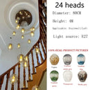 Axyaa Spiral Stairwell Glass LED Chandelier - Modern Nordic Design, Creative Duplex Villa Pendant Light