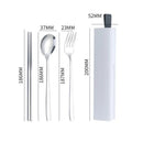 Axyaa Stainless Steel Travel Utensils Set with Case and Chopsticks, Portable Flatware