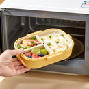 Axyaa 3-Compartment Plastic Lunch Box - Microwave Safe, Kid-Friendly Food Container