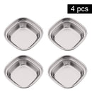 Axyaa Golden Stainless Steel Condiment Tray - BBQ Sauce Plate for Seasonings & Spices