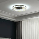 Axyaa Gold Steel Crystal LED Dimmable Ceiling Light for Luxe Living Spaces