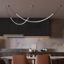 Axyaa Modern Curved Line Pendant Lights for Restaurant, Bar, Living Room- Long Strip Lamp