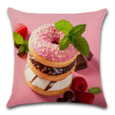 Axyaa Donuts Cushion Cover 45X45CM - Decorative Cotton Linen Pillow Case