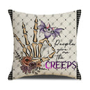 Axyaa Halloween Linen Pillowcase Set - Horror Theme Sofa Cushion Cover
