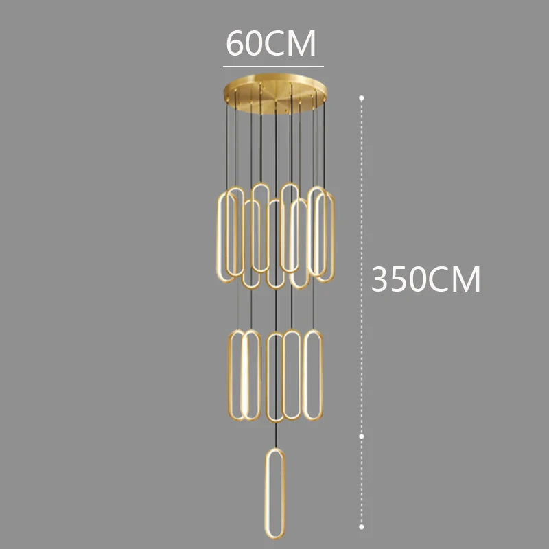 Axyaa Staircase Chandeliers: Modern LED Pendant Light Lamps for Living Room