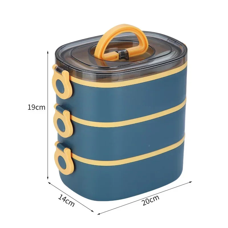Axyaa 3-Layer Stainless Steel Lunch Box - Leakproof & Microwavable Food Container