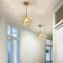 Axyaa Nordic Glass Lamp: Warm Maiden Heart Copper Chandelier for Bedroom and Corridor