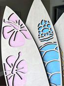 Axyaa Beach Surfboard Wall Hanging Decor Set | Summer Hawaiian Room Aesthetics