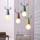 Axya Deer Horn LED Pendant Chandelier: Luxury Iron Art Lighting for Home Decor