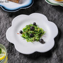 Axyaa Flower Shape Ceramic Plate for Desserts, Cakes, Pasta, Sushi - Molecular Cuisine Tableware
