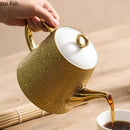 Axya Meteor Shower Ceramic Tea Pot with Gold Paint, Luxury Afternoon Coffee Pot