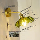 Axyaa Nordic Modern LED Wall Lights Copper Glass Pull Chain Switch Home Decor
