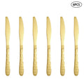 Axyaa Gold Stainless Steel Cutlery Set for Family & Restaurants, 24pcs
