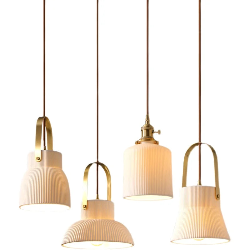 Axyaa Ceramic LED Pendant Lights: Japanese Style, Nordic Design