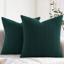 Axyaa Raised Twisted Rope Pattern Pillow Cover Set for Sofa Bed