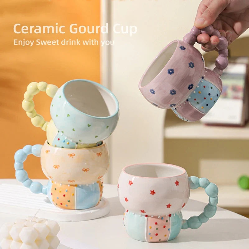 Axyaa Ceramic Sweet Mug, High Color Value Coffee Cup, Breakfast Milk Tea Juice Cup