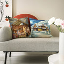 Axyaa Christmas Linen Cushions 45x45 for Living Room Sofa Decor