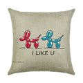 Axyaa Dog Linen Cushion Cover 45*45cm - Home Sofa Decor Pillowcase