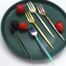 Axyaa Mini Stainless Steel Tea Cake Dessert Forks Set - 8pcs