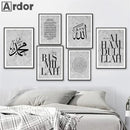 Axyaa Allahu Akbar Gray Mosque Canvas Wall Art Painting for Living Room