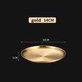 Axyaa Stainless Steel Golden Cafe Tray, Fruit Plate, Cake Plate, Shallow Plate