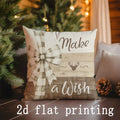 Axyaa Merry Christmas Deer & Trees Pillow Covers - Sofa, Bedroom, Car Decor