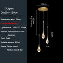 Axyaa Crystal Pendant Chandelier: Nordic Luxury Dimmable LED Fixture for Home Decoration