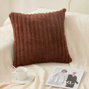 Axyaa Striped Faux Rabbit Fur Pillowcase Cojines - Modern Nordic Solid Color