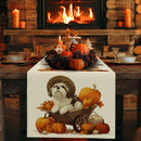 Watercolor Pumpkin Dog Table Runner by Axyaa: Farmhouse Dining Decor & Wedding Party Runner