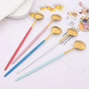 Axyaa Matte Stainless Steel Long Handled Stir Spoon Set