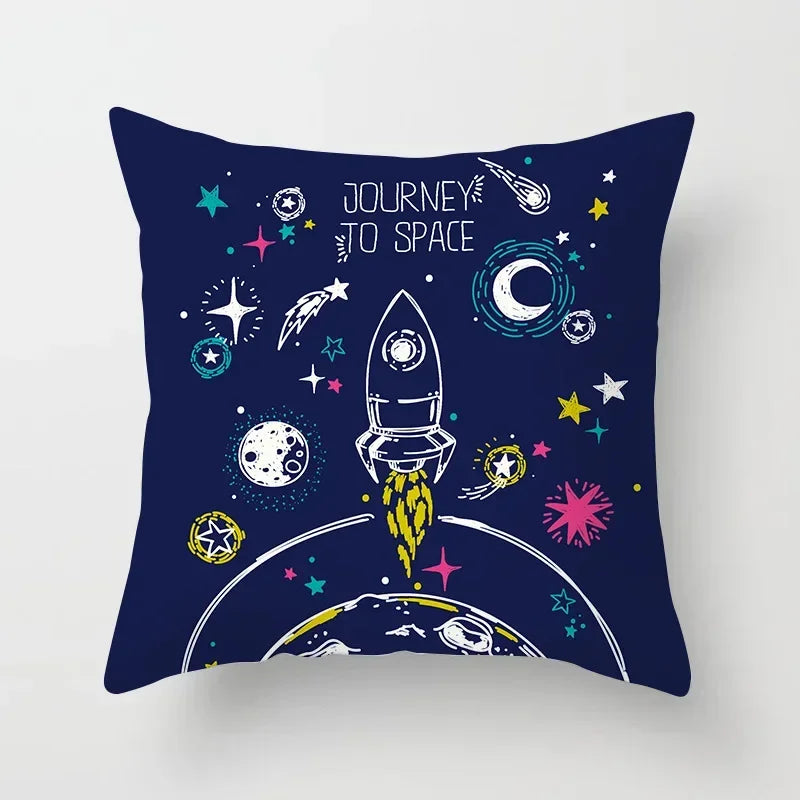 Axyaa Astronaut Theme Polyester Pillowcase Sofa Chair Cover 45x45cm