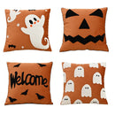 Axyaa Halloween Embroidered Throw Pillow Cover Home Decor Sofa Headboard