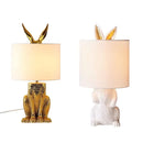Axyaa Modern Rabbit Shade Table Lamp LED Night Light Fixture Fabric Lampshade