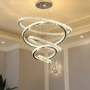 Axyaa Gold Rings Crystal Chandelier LED Pendant Lighting