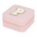 Axyaa Sequin Letter Jewelry Box with Mirror - Cute Portable Organizer Gift