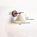 Axyaa LED Wall Lamp Switch Yellow Travertine Stone Black Iron Wabi Sabi Light