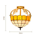 Axyaa Vintage Europe Glass Chandelier Retro Stained Lighting for Home