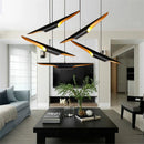 Axyaa Retro Black Pipe Chandelier with Matchstick Lampshade