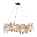 Axyaa Gold Wavy Crystal Chandelier Pendant Light - Modern Nordic Living Dining Room Lighting