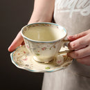 Axyaa Floral Vine Ceramic Coffee Cup & Saucer Set