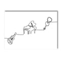 Axyaa Nordic Piano Music Notes Wall Art Poster - Black White Canvas Print