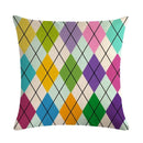 Axyaa Geometric Linen Cushion Cover: 45x45cm Pillowcase for Home Decor