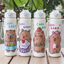 Axyaa Kawaii Kids Water Bottle with Straw - Portable & Cute Juice Tea Drinking Bottle