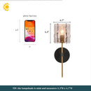 Axyaa Gray Glass Shade Wall Sconce E27 Bulb Wall Light for Living Room Night Lighting