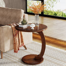 Mid-Century C-Shaped Wood End Table by Axyaa