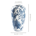 Axyaa Blue & White Porcelain Ceramic Vase - Chinese Retro Flower Pot & Arrangement Accessory